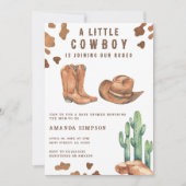 Little Cowboy Western Rodeo Kinderdusche Einladung (Vorderseite)