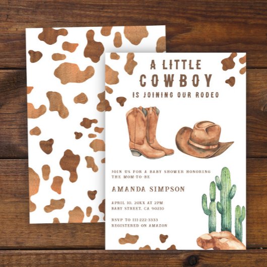 Little Cowboy Western Rodeo Kinderdusche Einladung