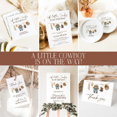 Little Cowboy, Western Wild West Rodeo Kinderdusch Dankeskarte