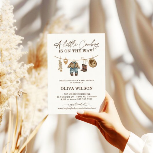 Little Cowboy, Western Wild West Rodeo Kinderdusch Einladung