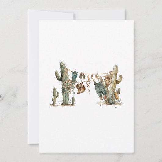 Little Cowboy Wild West Baby Shower Einladung (Rückseite)