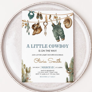 Little Cowboy Wild West Baby Shower Einladung