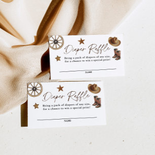 Little Cowboy, Wild West Rodeo Diaper Raffle Begleitkarte