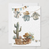 Little cowdoy Wild West Boy Baby Shower Einladung (Rückseite)