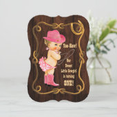 Little Cowgirl 1. Geburtstag Einladung (Stehend Vorderseite)