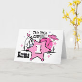 Little Cowgirl 1. Geburtstagskarte Karte (Gelbe Blume)