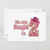 Little Cowgirl 2. Geburtstag Postkarte (Vorne/Hinten)