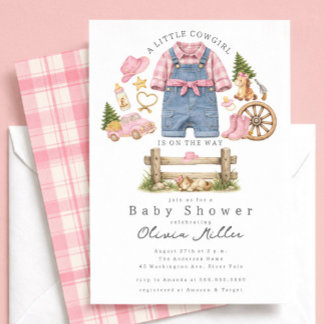 Little Cowgirl Baby Shower Invitation Girl Einladung