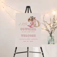 Little Cowgirl Baby Shower Party Welcome