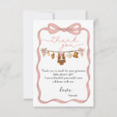 Little Cowgirl Baby Shower Photo Thank You Card  Dankeskarte (Vorderseite)