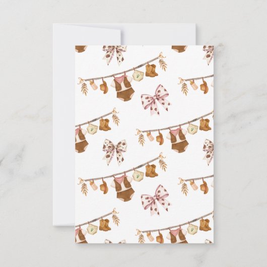 Little Cowgirl Baby Shower Photo Thank You Card Dankeskarte (Rückseite)