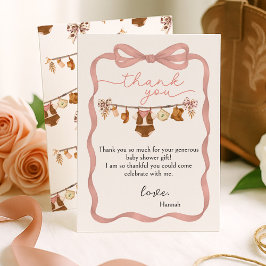 Little Cowgirl Baby Shower Photo Thank You Card Dankeskarte