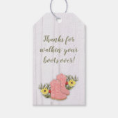 Little Cowgirl Bootie White Wood Baby Dusche Geschenkanhänger (Vorderseite)