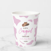 Little Cowgirl Cow Girl Rodeo Western Baby Shower Pappbecher (Rückseite)