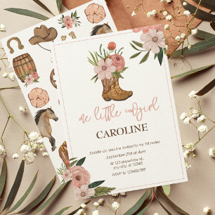 Little Cowgirl First Rodeo 1. Geburtstag Einladung