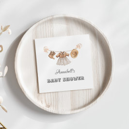 Little Cowgirl Hat Boots Dress Baby Shower Serviette