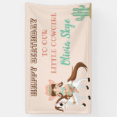 Little Cowgirl on Horse Girls Western Geburtstag Banner (Vertikal)
