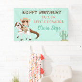 Little Cowgirl on Horse Girls Western Geburtstag Banner (Insitu)