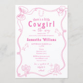 Little Cowgirl Pink Girl Baby Shower Einladung (Vorderseite)