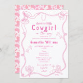 Little Cowgirl Pink Girl Baby Shower Einladung (Vorne/Hinten)