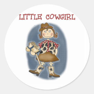 Little Cowgirl Runder Aufkleber