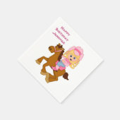 Little Cowgirl und Pony Birthday Serviette (Ecke)