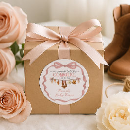 Little Cowgirl Western Baby Shower  Runder Aufkleber