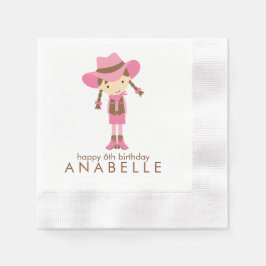 Little Cowgirl Western Birthday Party Serviette