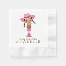 Little Cowgirl Western Birthday Party Serviette