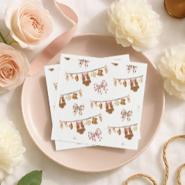 Little Cowgirl Western Clothes Baby Shower Serviette