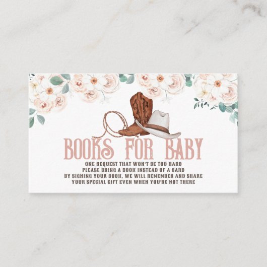 Little Cowgirl Western Floral Books for Baby Begleitkarte (Vorderseite)