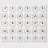 Little Cowgirl Western Floral Girl Baby Shower Geschenkpapier (Flach)