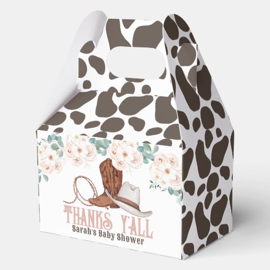 Little Cowgirl Western Floral Girl Baby Shower Geschenkschachtel (Vorderseite)