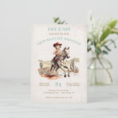 Little Cowgirl Western Pony Birthday Party Einladung (Stehend Vorderseite)