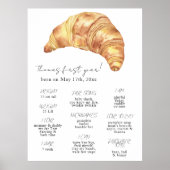 Little Croissant First Birthday Milestone Geburtst Poster (Vorne)