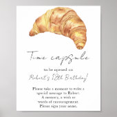 Little Croissant Time Kapsel 1. Geburtstag Poster (Vorne)