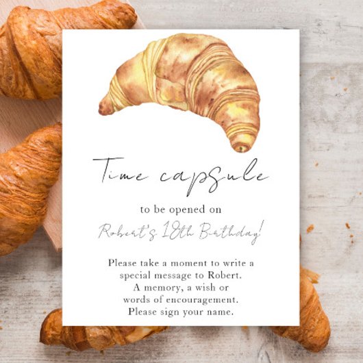 Little Croissant Time Kapsel 1. Geburtstag Poster