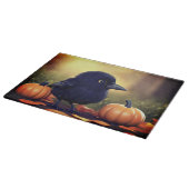 Little crow and Pumpkins Schneidebrett (Ecke)