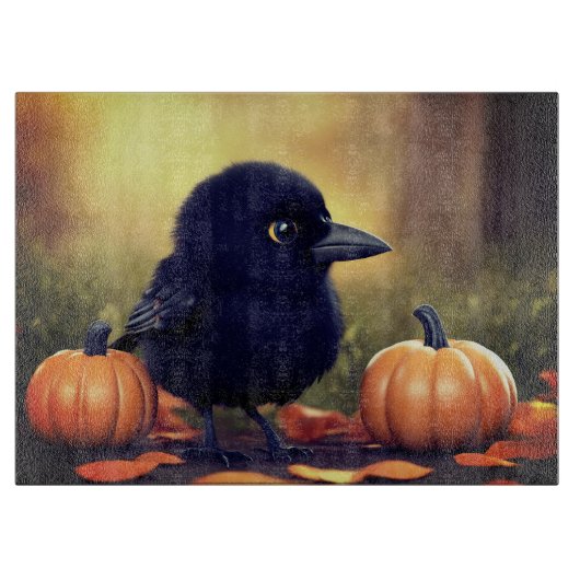 Little crow and Pumpkins Schneidebrett (Vorderseite)