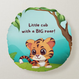 Little Cub Big Roar Round Throw Kissen