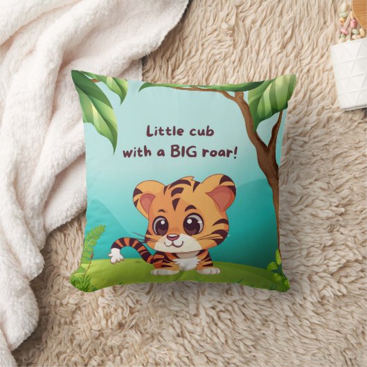 Little Cub Big Roar Square Throw Kissen (Decke)