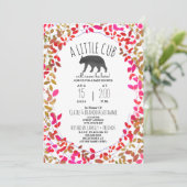 Little Cub Girly Greenerity Kariert Babydusche Einladung (Stehend Vorderseite)