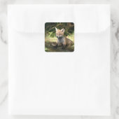 Little Cub Red Fox Quadratischer Aufkleber (Tasche)
