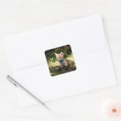 Little Cub Red Fox Quadratischer Aufkleber (Umschlag)