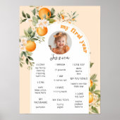 Little cuite First Geburtstag Party Foto Meilenste Poster (Vorne)