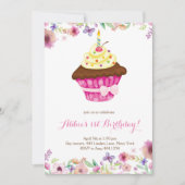 Little Cupcake Einladung zum ersten Geburtstag (Vorderseite)