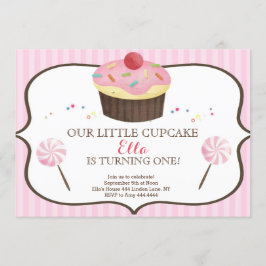 Little Cupcake Erster Geburtstag Candy Land Einladung