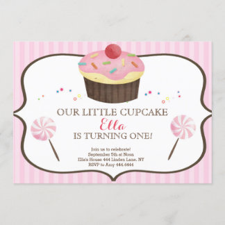 Little Cupcake Erster Geburtstag Candy Land Einladung