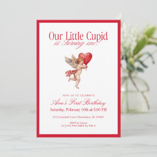 Little Cupid First Birthday Valentine Einladung