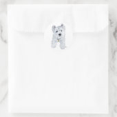 Little Curious Westie Runder Aufkleber (Tasche)